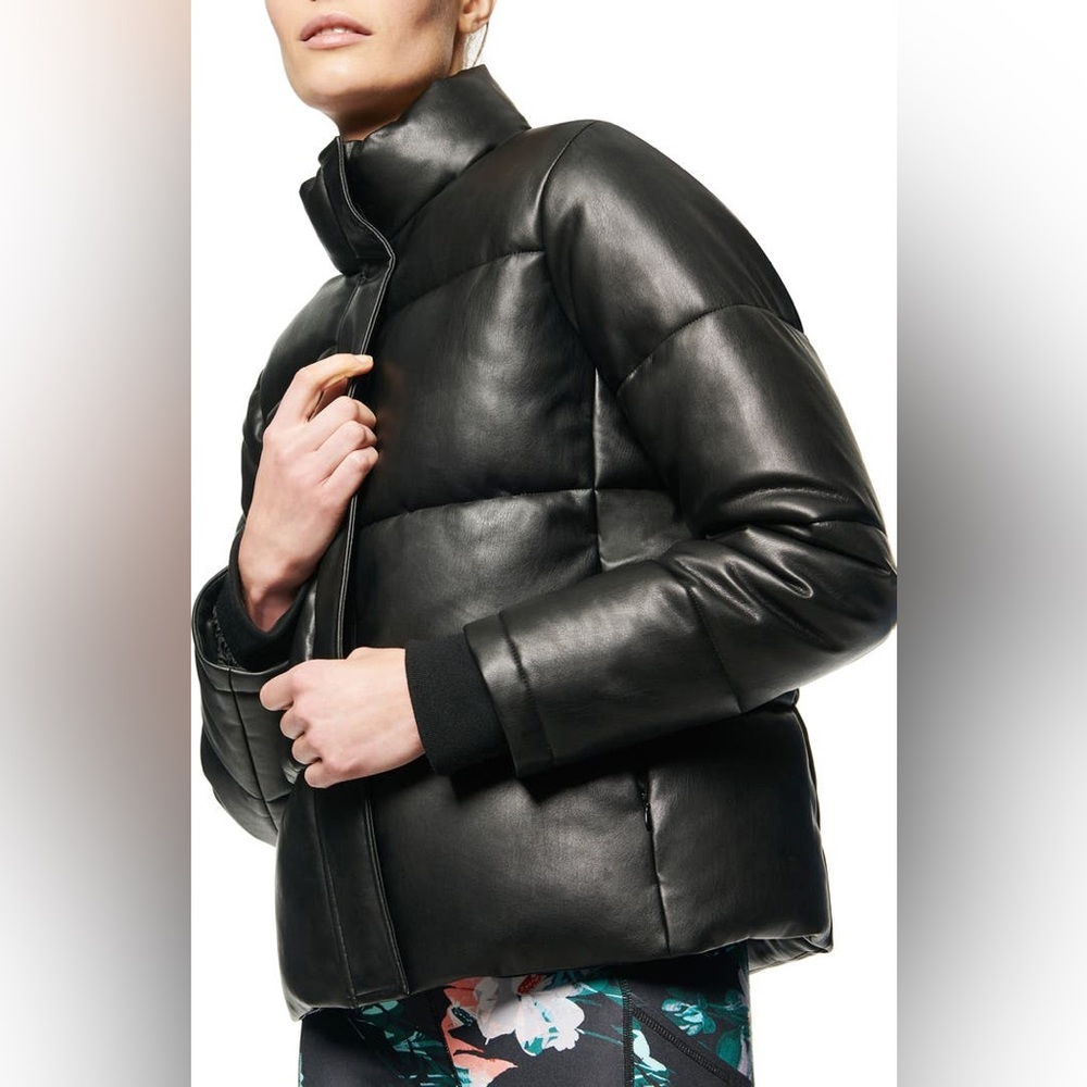 Andrew Marc Leather Puffer Jacket